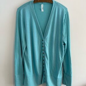 Zenana Women's plus 3x Teal Button-Up Cardigan